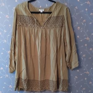 Avenue Top Size 30/32 Olive Green Rayon silky soft